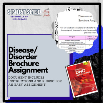 Preview of Disease/Disorder Brochure Project Rubric (Essentials to Healthcare)