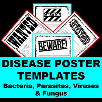 Preview of Disease Poster Bundle: Bacteria, Viruses, Parasites, Fungus with Lists