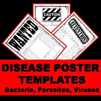 Preview of Disease Poster Bundle: Bacteria, Viruses, Parasites with Lists