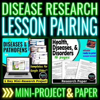 Preview of Disease Research Lessons for Middle and High School with Google Slides™ & Docs™