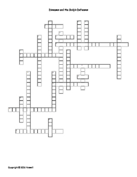 Diseases and the Body #39 s Defenses Vocabulary Crossword for Middle School
