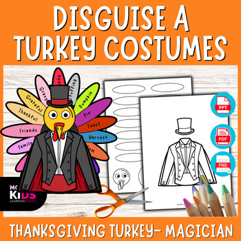 Preview of Disguise A Turkey Costumes - Thanksgiving Turkey- Magician