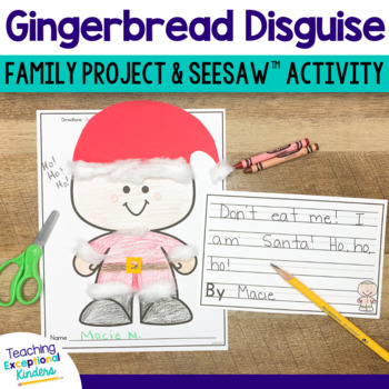 Preview of Disguise a Gingerbread Man Craft Project Template and Seesaw Activity