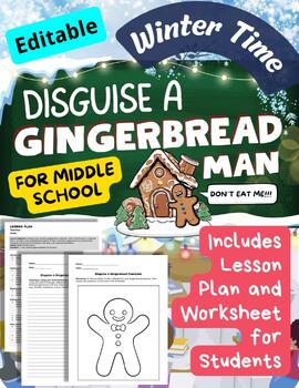 Preview of Disguise a Gingerbread Man Middle School ELA Character Description Creative Fun