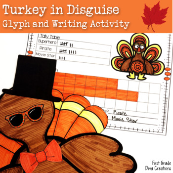 Preview of Disguise a Turkey Glyph | Turkey Trouble | Thanksgiving  Math Activities