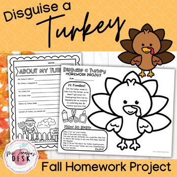 Preview of Disguise a Turkey: Thanksgiving Homework Project