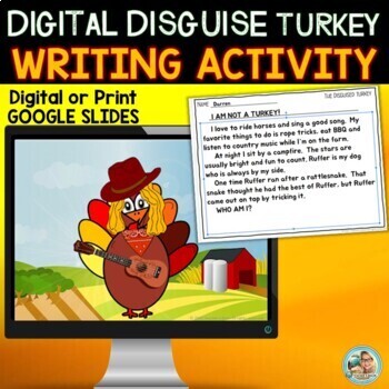 Preview of Disguise a Turkey Writing Activities | Google Slides