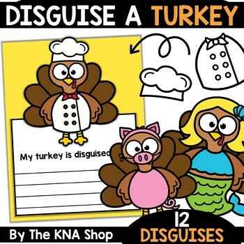 Preview of Disguise a Turkey in Disguise Template Thanksgiving Family Project Writing