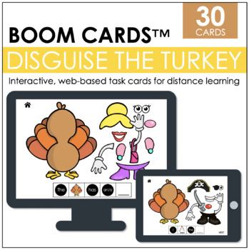 Preview of Disguise the Turkey BOOM CARDS™ | Digital Task Cards
