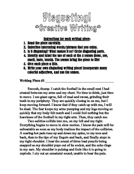 Preview of Disgusting Creative Writing Challenge for 7-12 graders - 5 Senses