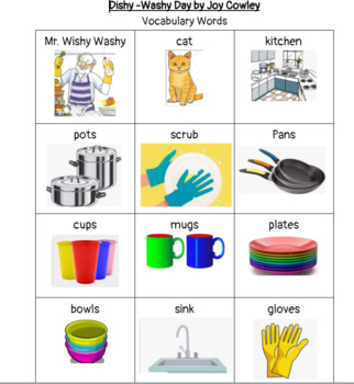 Preview of Dishy-Washy Vocabulary Words