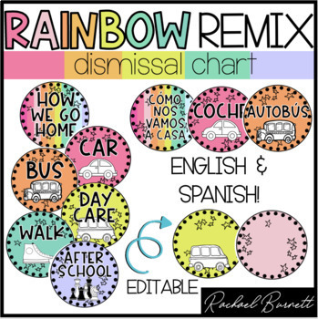 Preview of Dismissal Chart // Rainbow Remix 90's retro decor