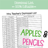 Dismissal List - Editable Google Slide