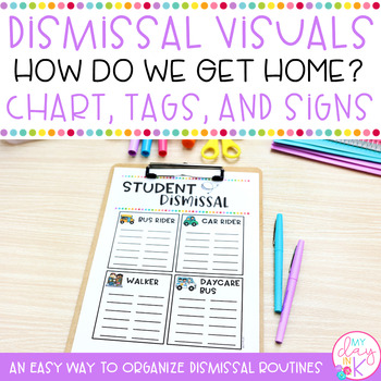 Preview of Dismissal Chart, Tags, and Signs | How Do We Go Home | Editable
