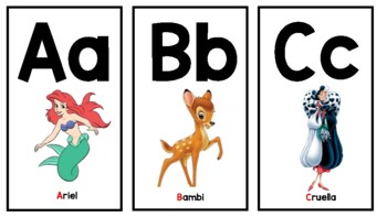 Preview of Disney Alphabet Cards