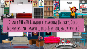 Preview of Disney BUNDLE Themed Bitmoji Classroom (Mickey, Coco, Monsters Inc,  and more)