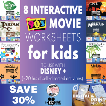 Preview of Disney + Bundle of 8 Movie Guides | 90s Movies | SAVE 30% | Disney Plus
