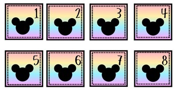 Preview of Disney Calendar Numbers Full Year