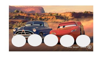 Preview of Disney Cars Themed Token Board