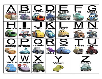 disney cars uppercase alphabet organizer by empark designs and learning llc