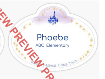 Preview of Disney Cast Member Name Tags Labels