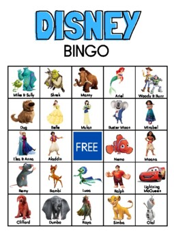 Preview of Disney Character Bingo