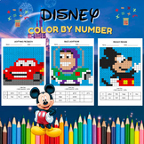 46 Disney Coloring Activity Pack | Color by Number | Math 