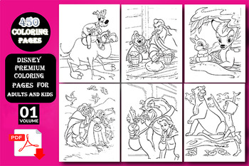 Preview of Disney Coloring Pages for Adult and Kids Part 1