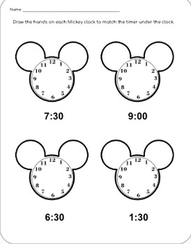 Preview of Disney Day Math Activity