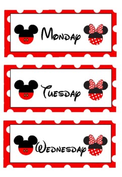 Preview of Disney - Days of the Week