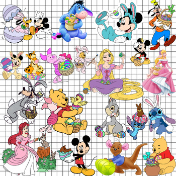 Preview of Disney Easter clipart bundle, Easter svg cut files for Cricut / Silh