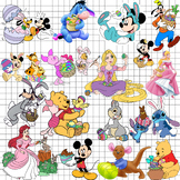 Disney Easter clipart bundle, Easter svg cut files for Cri