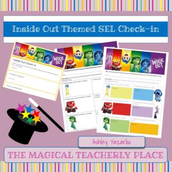 Preview of Disney "Inside Out" Inspired SEL Check-in Worksheet & Google Form