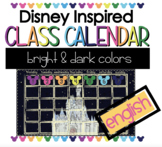 Disney Inspired Classroom Monthly Calendar - Bright & Dark Colors