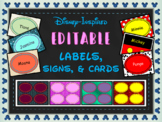 Disney-Inspired EDITABLE Labels Cards Signs