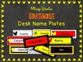 Disney-Inspired Mickey Theme Desk Name Plates Labels *EDITABLE*