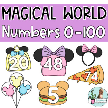 Preview of Disney Magical World Counting Numbers 0-100 Math Activity