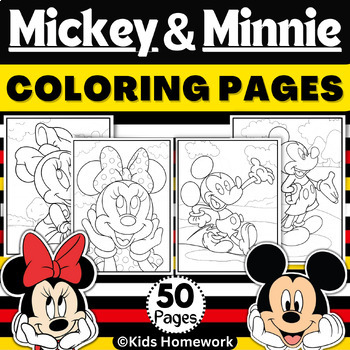 Preview of Disney Mickey & Minnie Mouse Coloring Pages I Summer & End of Year Activities