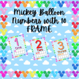 Disney Mickey Mouse Balloon Number Posters 1-10 with 10 Frame
