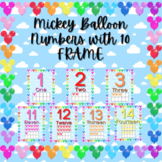 Disney Mickey Mouse Balloon Number Posters 1-20 with 10 Frame
