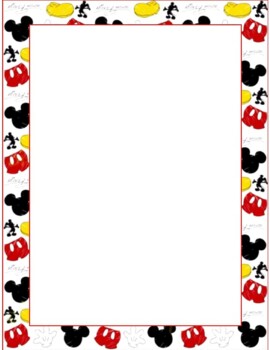 Preview of Disney/ Mickey Mouse Border Template Doc