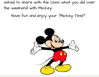 Preview of Disney Mickey Mouse Classroom Student of the Week Take Home Directions