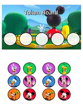 Preview of Disney Mickey Mouse Clubhouse Token Board- 5 Tokens