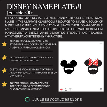 Preview of Disney Name Plate #1 (Editable) OG