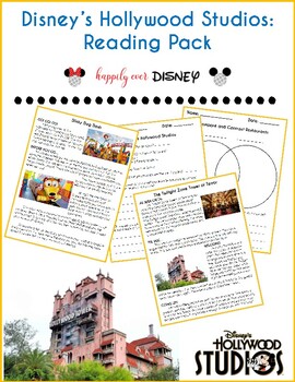 Preview of Disney Parks | Hollywood Studios Reading Pack
