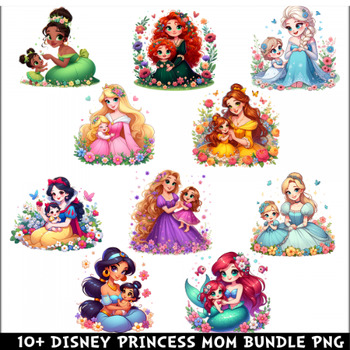 Preview of Disney Princess Mom PNG Bundle