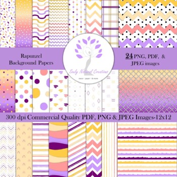 Preview of Disney Princess RAPUNZEL Colored Background Papers