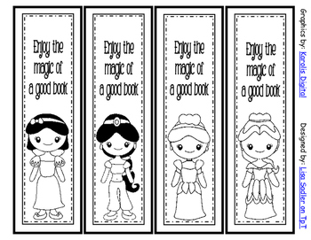 princess themed bookmarks b w version 8 designs by lisa sadler