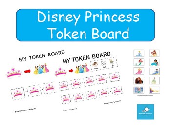 Preview of Disney Princess Token Board for Autism / OT / Speech Therapy / Vipkid Reward