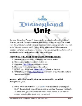 Preview of Disney Schooling:  Disneyland Mini Unit